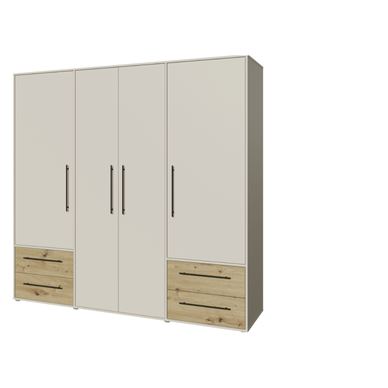 Armario W19 4 Ptas. 4 Cajones 206cm Sand artisan Armario W19 4 Ptas. 4 Cajones 206cm Sand artisan