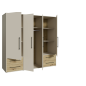 Armario W19 4 Ptas. 4 Cajones 206cm Sand artisan Armario W19 4 Ptas. 4 Cajones 206cm Sand artisan