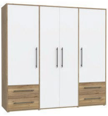 Armario W19 4 Ptas. 4 Cajones 206cm Mauvella blanco