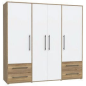 Armario W19 4 Ptas. 4 Cajones 206cm Mauvella blanco Armario W19 4 Ptas. 4 Cajones 206cm Mauvella blanco