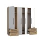 Armario W19 4 Ptas. 4 Cajones 206cm Mauvella blanco Armario W19 4 Ptas. 4 Cajones 206cm Mauvella blanco