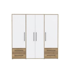 Armario W19 4 Ptas. 4 Cajones 206cm Mauvella blanco