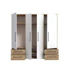 Armario W19 4 Ptas. 4 Cajones 206cm Mauvella blanco