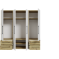 Armario W19 4 Ptas. 4 Cajones 206cm Mauvella blanco Armario W19 4 Ptas. 4 Cajones 206cm Mauvella blanco
