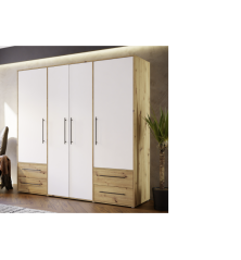 Armario W19 4 Ptas. 4 Cajones 206cm Mauvella blanco