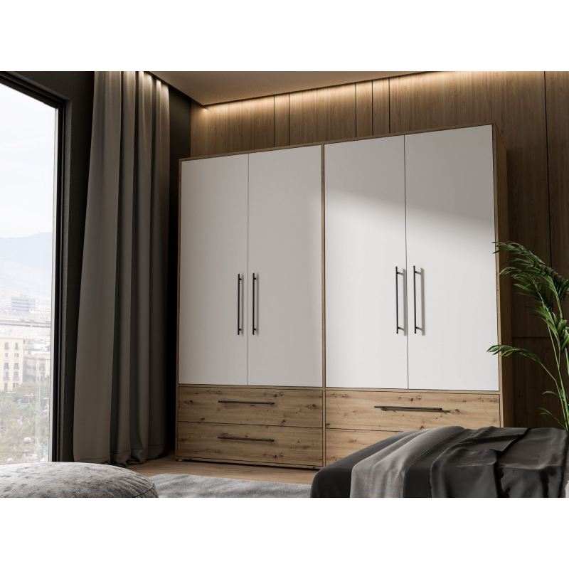 Armario W19 4 Ptas. 4 Cajones grandes 206cm Artisan blanco Armario W19 4 Ptas. 4 Cajones grandes 206cm Artisan blanco