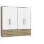 Armario W19 4 Ptas. 4 Cajones grandes 206cm Artisan blanco Armario W19 4 Ptas. 4 Cajones grandes 206cm Artisan blanco