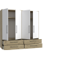 Armario W19 4 Ptas. 4 Cajones grandes 206cm Artisan blanco Armario W19 4 Ptas. 4 Cajones grandes 206cm Artisan blanco
