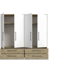 Armario W19 4 Ptas. 4 Cajones grandes  206cm Artisan blanco