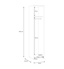 Armario W24  1 pta. 40cm Blanco