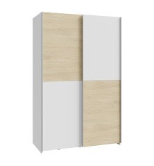 Armario corredero W20  de 120 cm Blanco/Roble Puccini