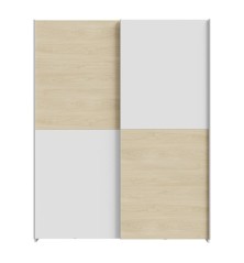 Armario corredero W20 de 150 cm Blanco/Roble Puccini