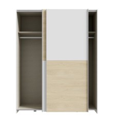 Armario corredero W20 de 150 cm Blanco/Roble Puccini