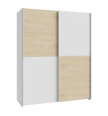Armario corredero W20 de 150 cm Blanco/Roble Puccini
