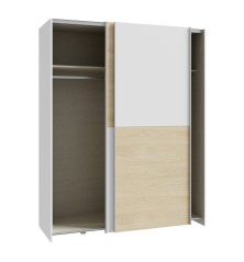 Armario corredero W20 de 150 cm Blanco/Roble Puccini