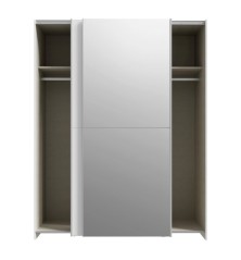Armario corredero W20 de 150 cm Blanco mate y espejo