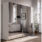 Armario corredero W20 de 150 cm Blanco 2 puertas con lunas de espejo