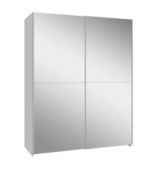 Armario corredero W20 de 150 cm Blanco puertas espejo