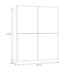 Armario corredero W20 de 150 cm Blanco puertas espejo
