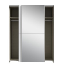Armario correderas W20 de 150 cm Blanco brillo  y  1 puerta con espejo