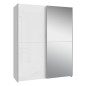 Armario correderas W20 de 150 cm Blanco brillo y 1 puerta con espejo Armario correderas W20 de 150 cm Blanco brillo y 1 puerta con espejo