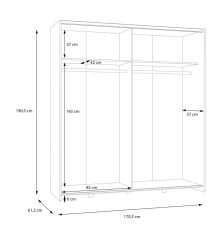 Armario corredero W20 de 170 cm Blanco Puccini