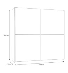 Armario corredero W20 de 190 cm Blanco Puccini