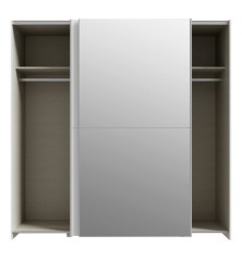 Armario corredero W20 de 190 cm Blanco Mate-espejo