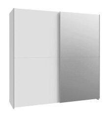 Armario corredero W20 de 190 cm Blanco Mate-espejo
