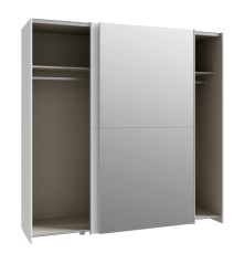 Armario corredero W20 de 190 cm Blanco Mate-espejo