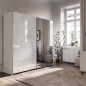 Armario corredero W20 de 190 cm Blanco Brillo cristal-luna espejo