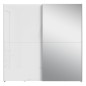 Armario corredero W20 de 190 cm Blanco Brillo cristal-luna espejo