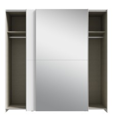 Armario corredero W20 de 190 cm Blanco Brillo cristal-luna espejo