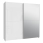 Armario corredero W20 de 190 cm Blanco Brillo cristal-luna espejo