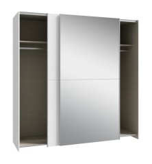 Armario corredero W20 de 190 cm Blanco Brillo cristal-luna espejo