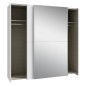 Armario corredero W20 de 190 cm Blanco Brillo cristal-luna espejo