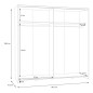 Armario corredero W20 de 190 cm Blanco Brillo cristal-luna espejo