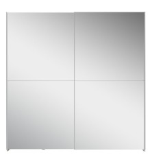 Armario puertas correderas W20 de 190 cm Blanco- las dos puertas con lunas espejo