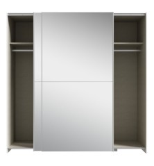 Armario puertas correderas W20 de 190 cm Blanco- las dos puertas con lunas espejo