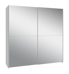 Armario puertas correderas W20 de 190 cm Blanco- las dos puertas con lunas espejo