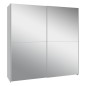 Armario puertas correderas W20 de 190 cm Blanco- las dos puertas con lunas espejo