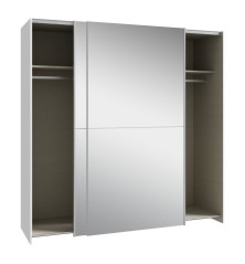 Armario puertas correderas W20 de 190 cm Blanco- las dos puertas con lunas espejo