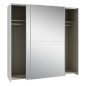 Armario puertas correderas W20 de 190 cm Blanco- las dos puertas con lunas espejo