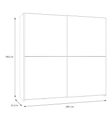 Armario corredero W20 de 190 cm Blanco- Puccini