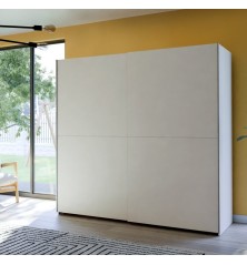 Armario puertas correderas W20 de 200 cm Blanco mate