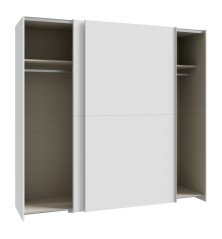 Armario puertas correderas W20 de 200 cm Blanco mate