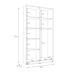 Armario escobero W21-SD Ptas. correderas 100 cm