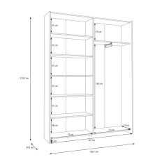 Armario recibidor W21-SD  150 CM Blanco