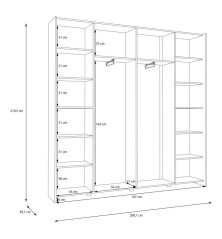 Armario recibidor W21-SD 200  CM Blanco