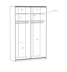 Armario W22 Blanco Mate con 2 Ptas. Correderas  150CM
